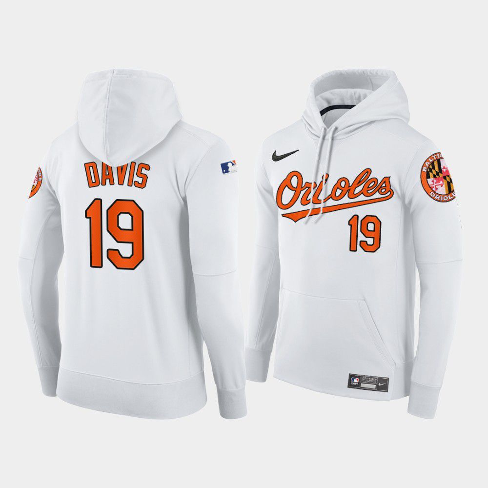 Men Baltimore Orioles #19 Davis white home hoodie 2021 MLB Nike Jerseys